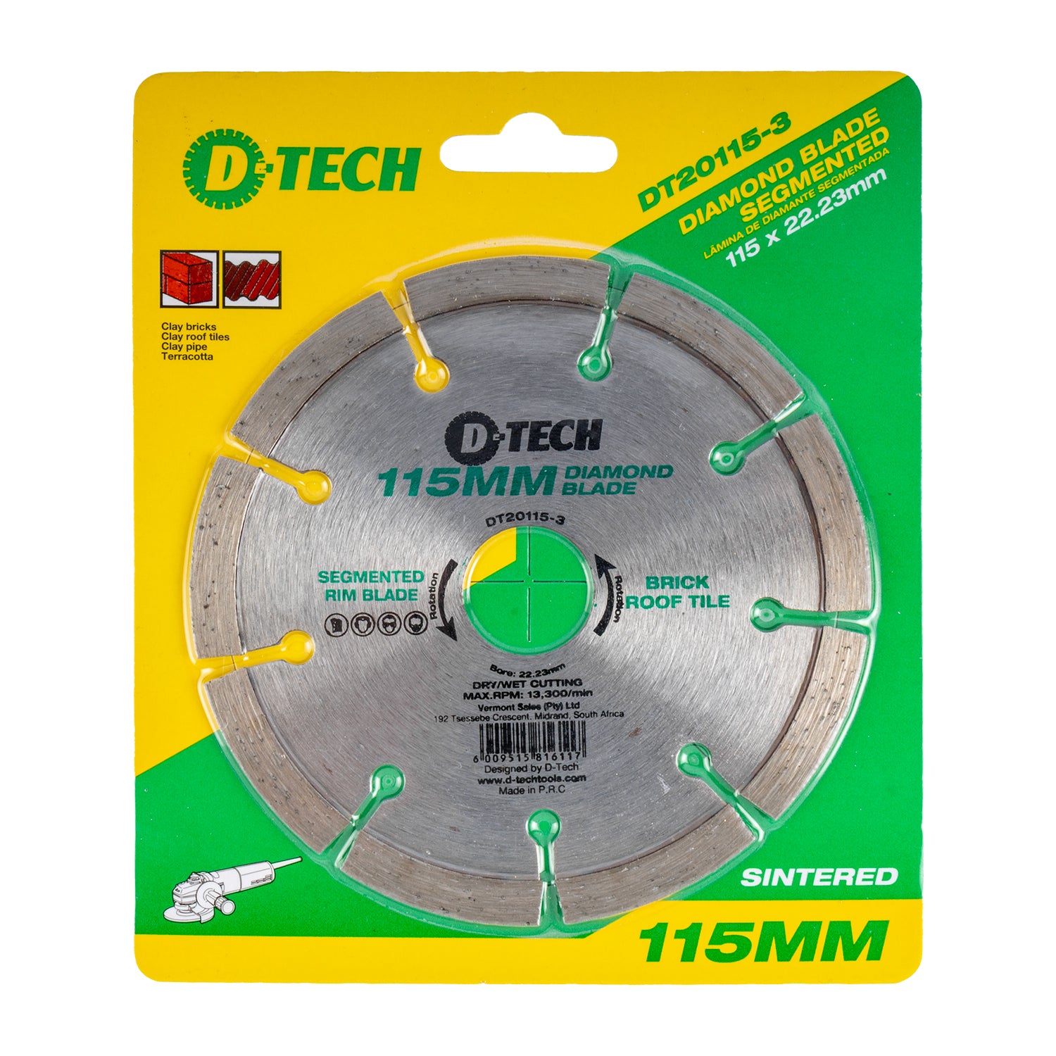 DIAMOND BLADE SEGMENTED 115X22,23 CEMENT BRICK/PAVING