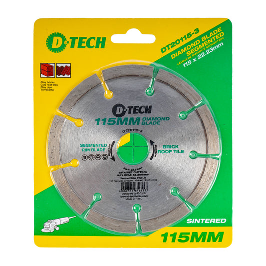 DIAMOND BLADE SEGMENTED 115X22,23 CEMENT BRICK/PAVING