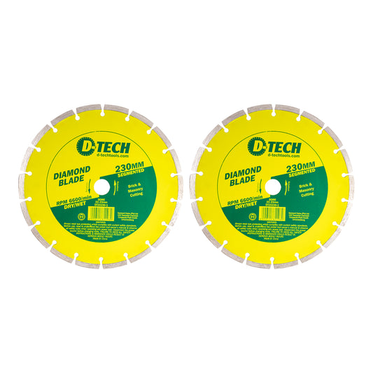 DIAMOND BLADE SEGMENTED STD. 230 X 22.23MM BULK 2PC
