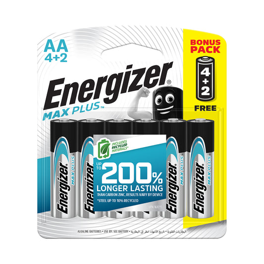 MAXPLUS AA BATTERY- 6PACK 4+2 FREE (MOQ12) ENERGIZER