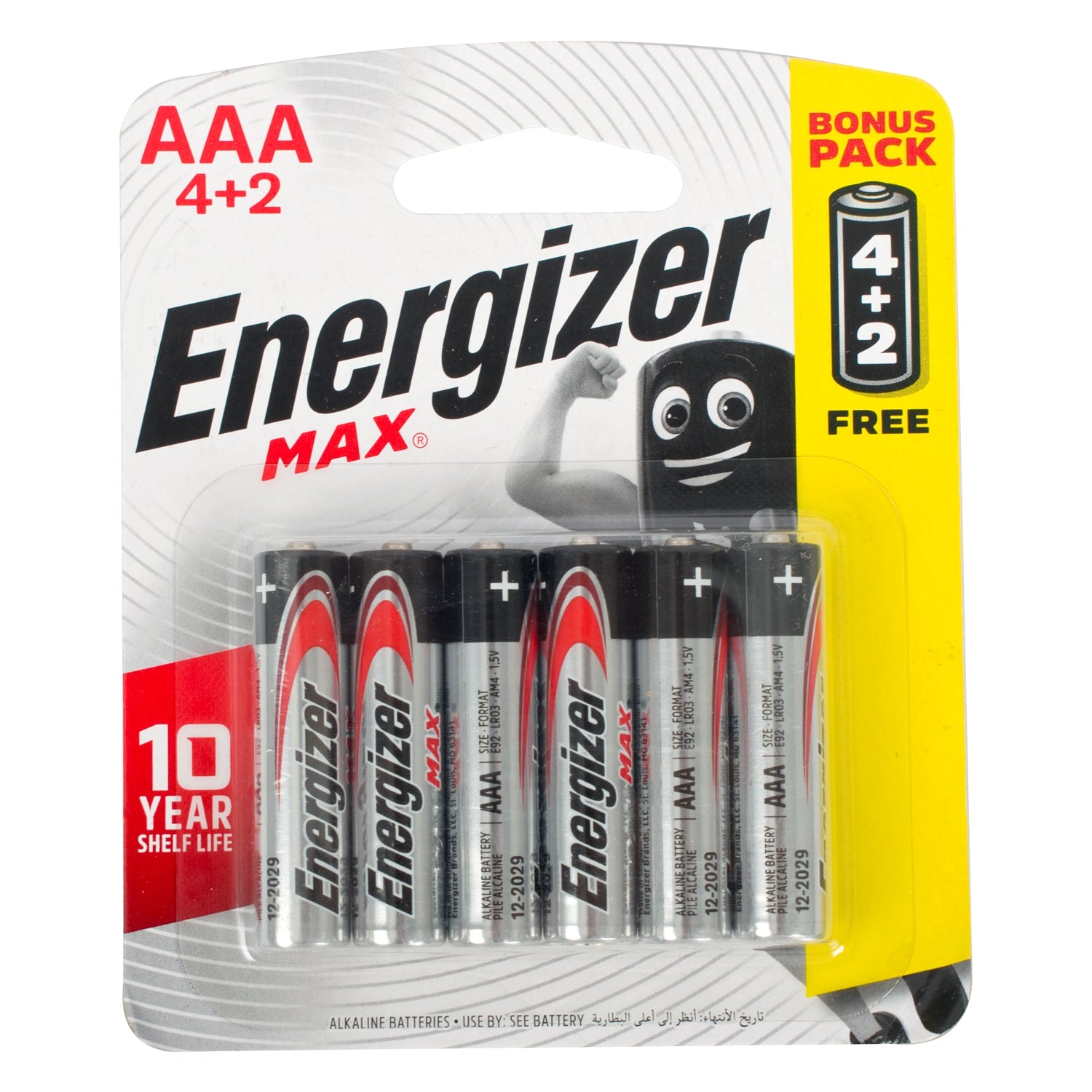 MAX AAA BATTERY-6PACK 4+2 FREE ENERGIZER