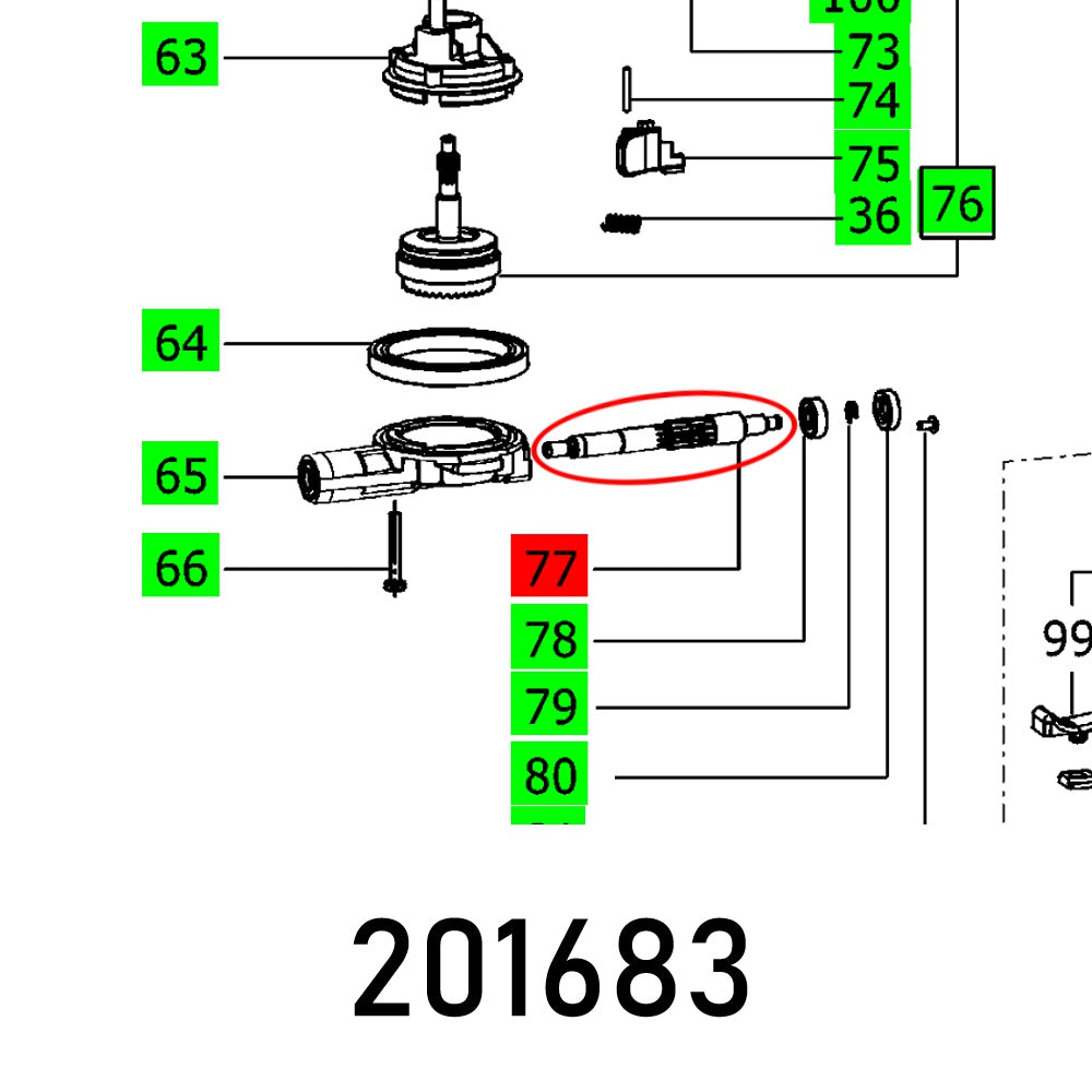 CUTTER SPINDLE DF500 Q ET-BG