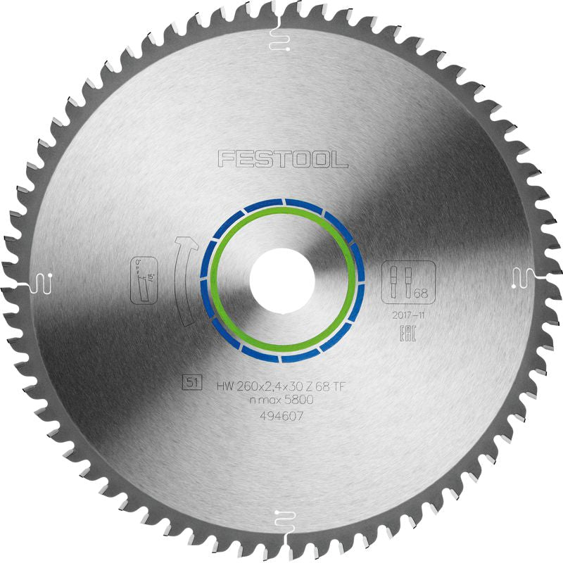 SAW BLADE HW 260 X 2,4 X 30 TF68 TCT CIRCULAR SAW 68T