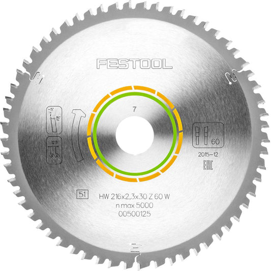 FINE TOOTH SAW BLADE 216X2.3X30 W60
