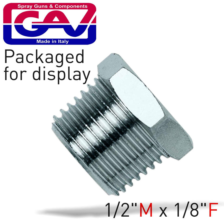 TAPER REDUCER BUSH 1/2 X 1/8 M/F PACKAGED