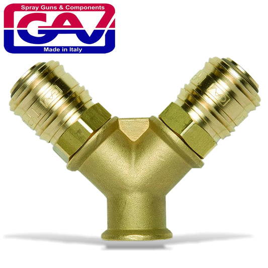 BRASS QUICK COUPLER TWO WAY 3-8F GERMAN
