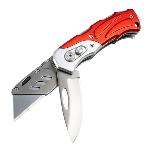 KNIFE UTILITY S/STEEL BLADES FOLDABLE WITH 5 SPARE BLADES