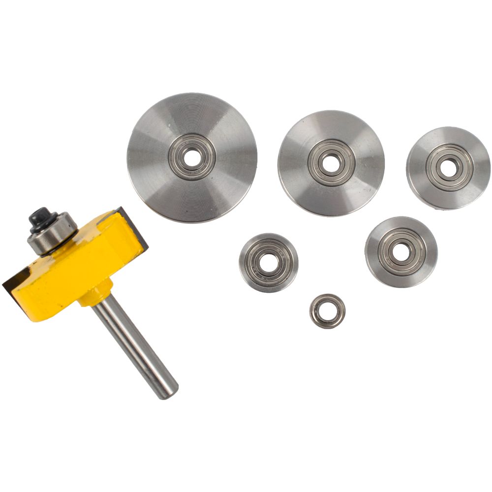RABBETING BIT 1 1/2' X 1/16' DEPTH 9/16'  1/4'SHANK X 7 BEARINGS