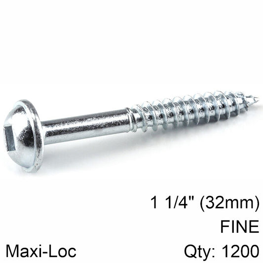 KREG ZINC POCKET HOLE SCREWS 32MM 1.25' #7 FINE THREAD MX LOC 1200CT