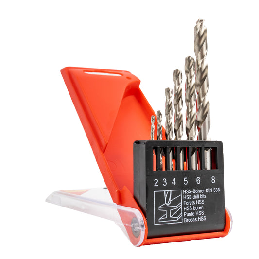 DRILL BIT SET 6PC HSS GROUND 2-8MM