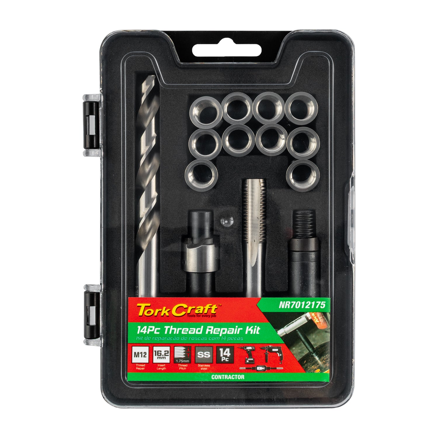 THREAD REPAIR KIT 14PC M12 X 1.75 X 16.2MM FLANGE INSERT