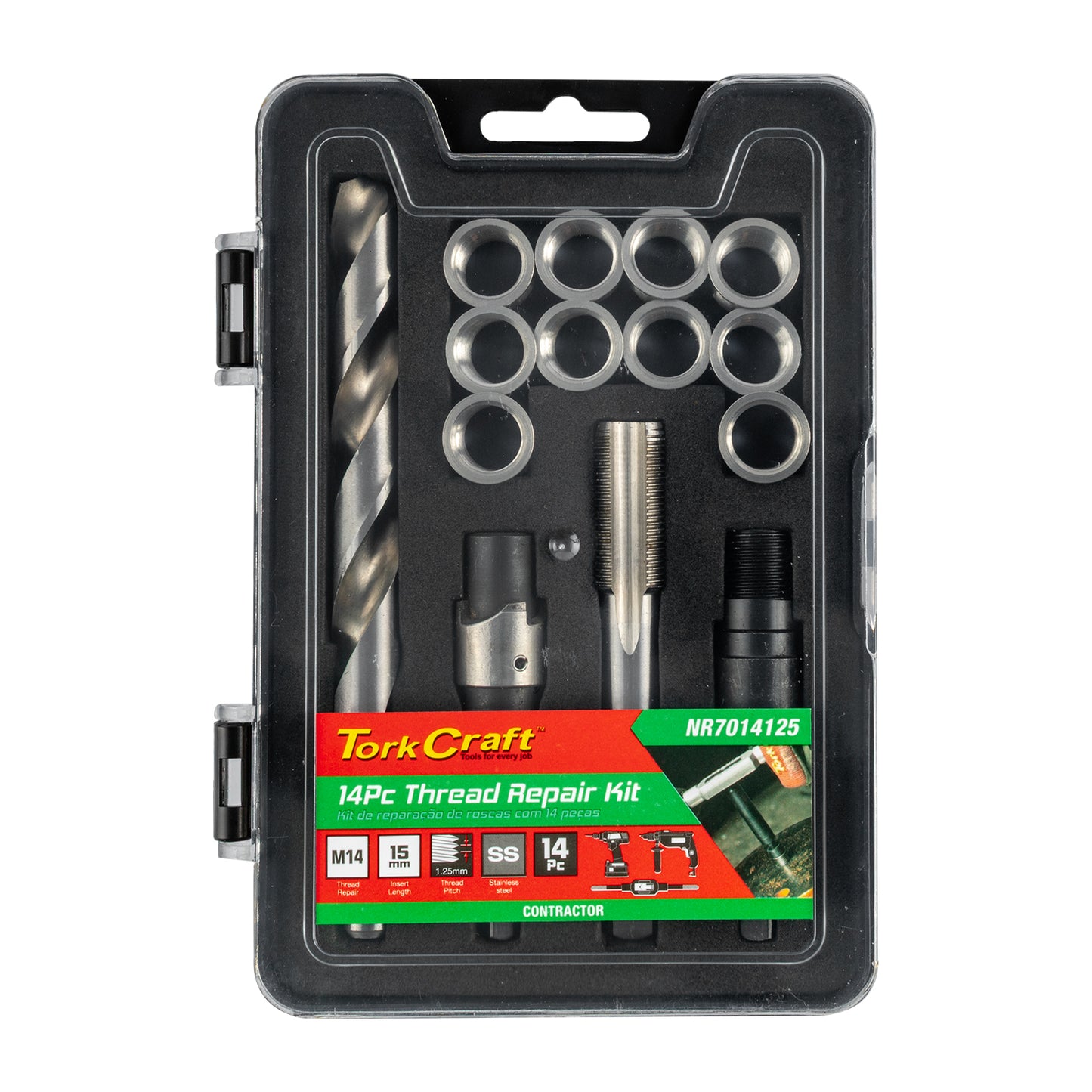 THREAD REPAIR KIT 14PC M14 X 1.25 X 15MM FLANGE INSERT