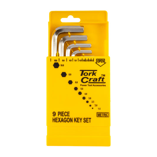 9PC HEX KEY SET 1.5-10MM CR-V IN PLASTIC CASE