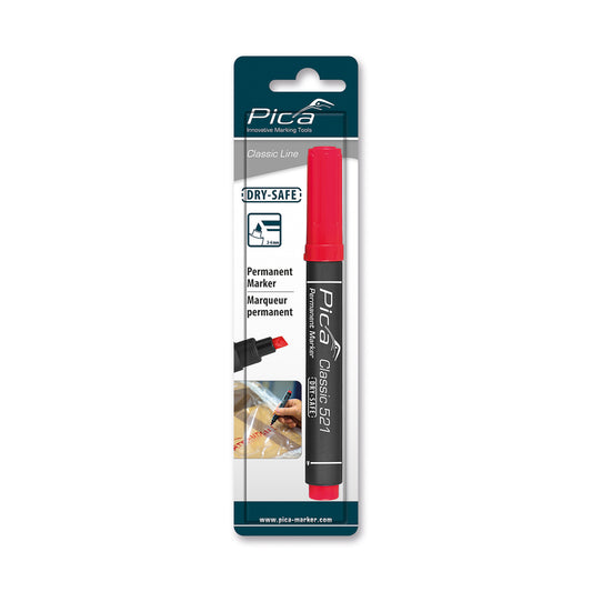 PERMANENT MARKER 2-6MM CHISEL TIP RED BLISTER