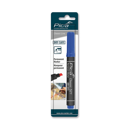PERMANENT MARKER 2-6MM CHISEL TIP BLUE BLISTER