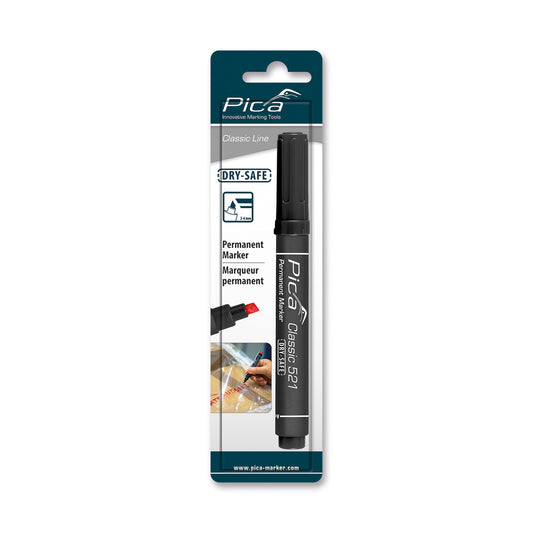 PERMANENT MARKER 2-6MM CHISEL TIP BLACK BLISTER