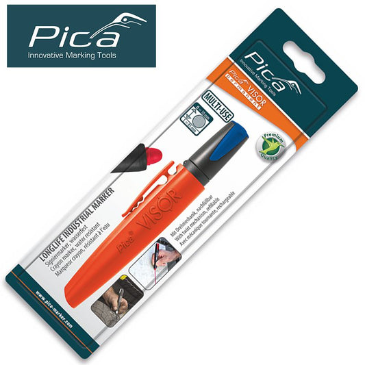PICA VISOR PERMANENT MARKER 10MM TIP BLUE IN BLISTER