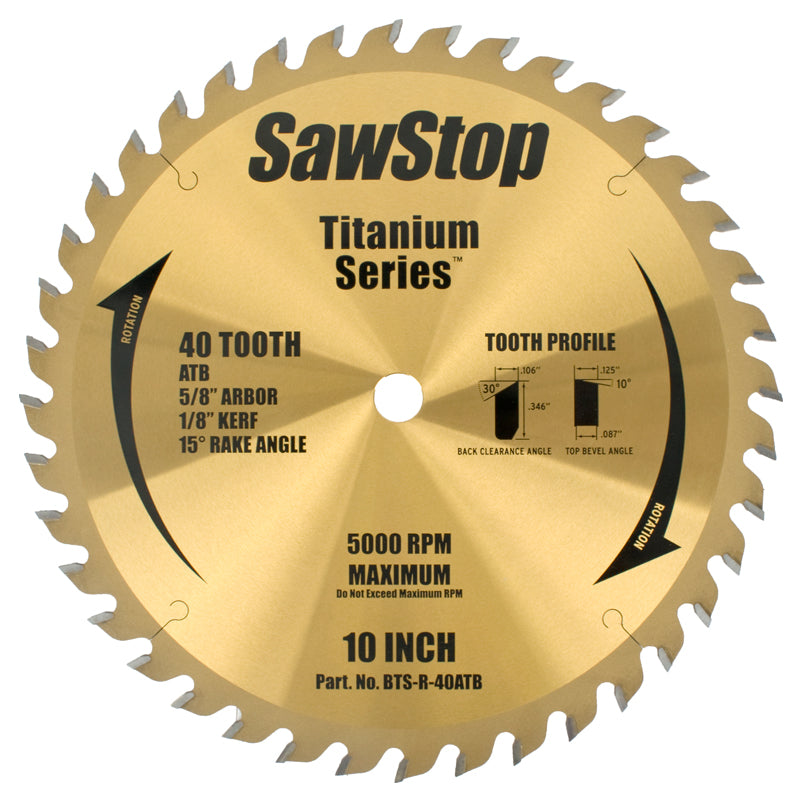 TCT SAW BLADE  254MM X 40T X 16MM COMB. TITANIUM SERIES