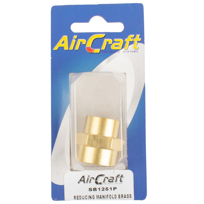 REDUCING MANIFOLD BRASS 3/8X1/2 F/F 1PC PACK