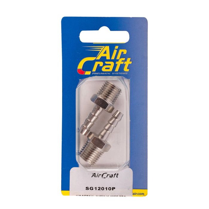 HOSETAIL 1/4'M X 6MM 2PC PACK