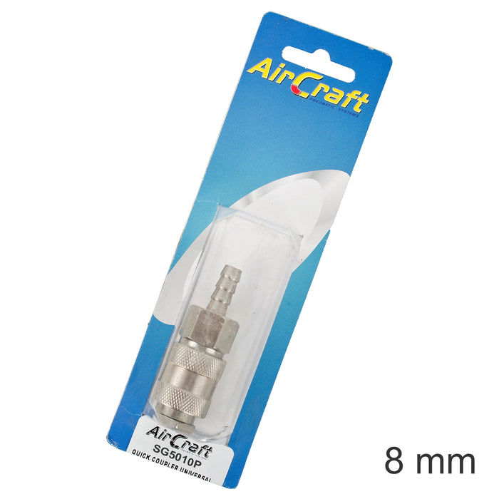 QUICK COUPLER UNIVERSAL 8MM HOSETAIL 1PC PACK