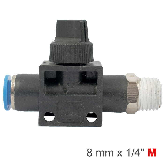 PU HOSE FITTING VALVE 8MM X 1/4'M