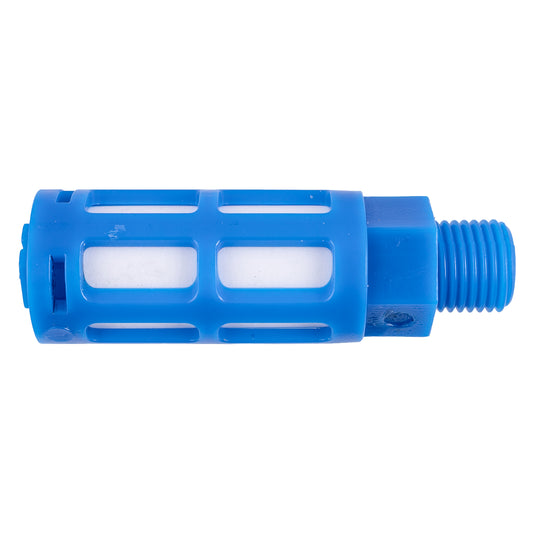 PLASTIC BREATHER SILENCER 1/4' M BLUE