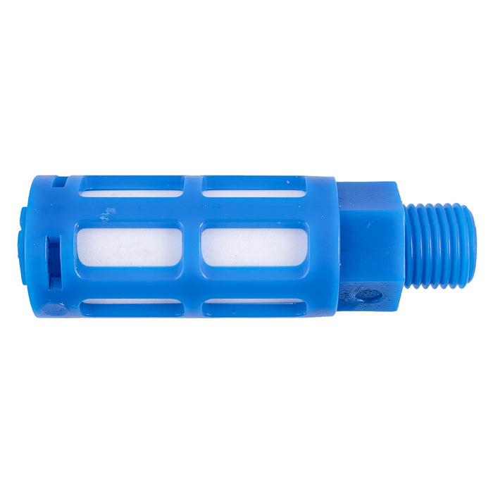 PLASTIC BREATHER SILENCER 1/4' M BLUE