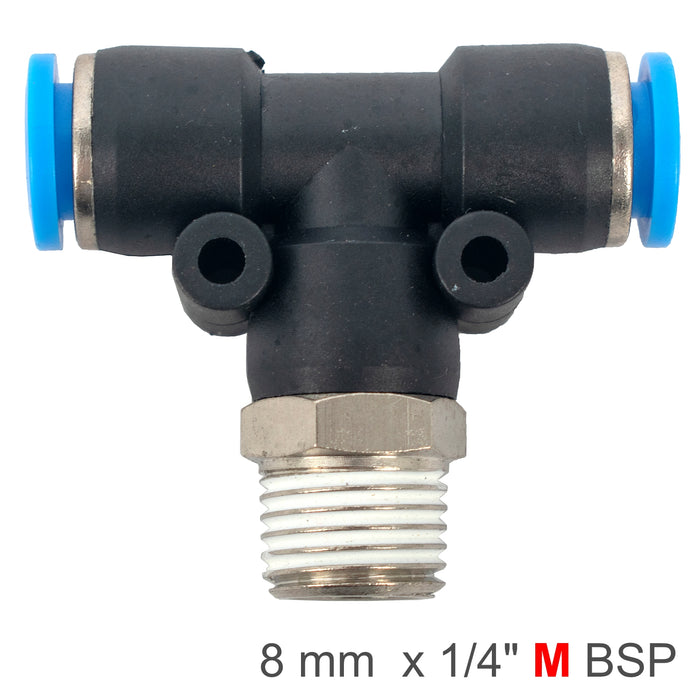 PU HOSE FITTING TEE 8MM-1/4 M