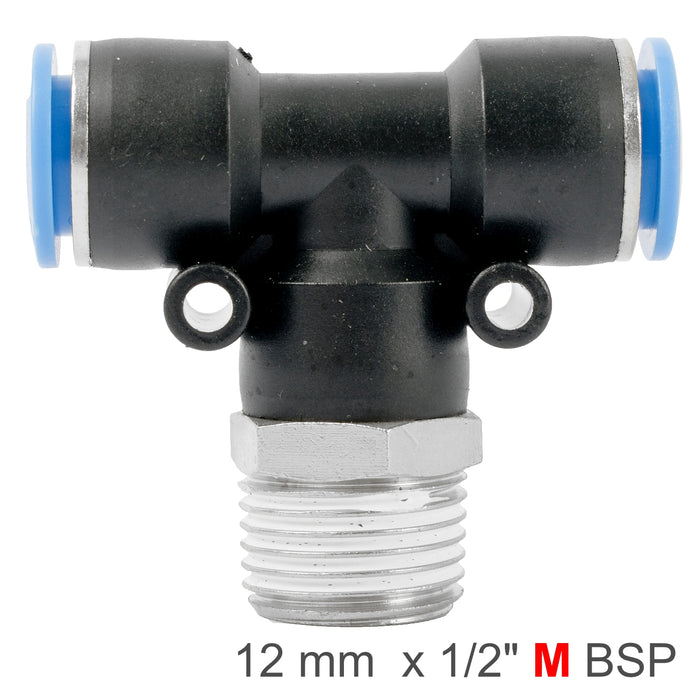 PU HOSE FITTING TEE 12MM-1/2 M
