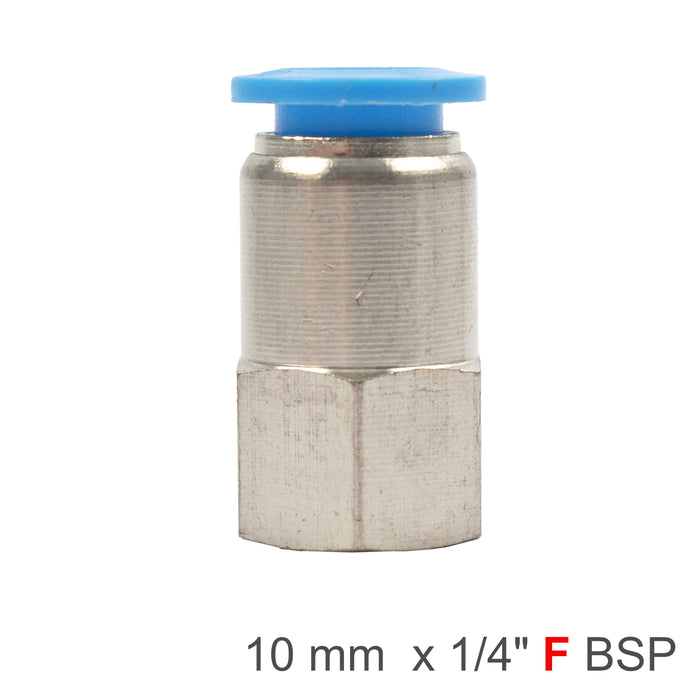 PU HOSE FITTING STRAIGHT STUD 10MM-1/4 F