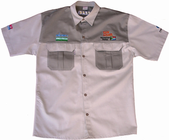 VERMONT MENS BUSH SHIRT KHAKI 100% COTTON SMALL