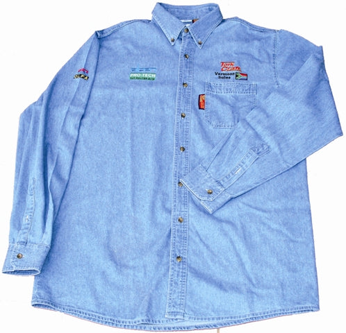 VERMONT MENS LONG SLEEVED DENIM SHIRT STONE WASHED 3XL