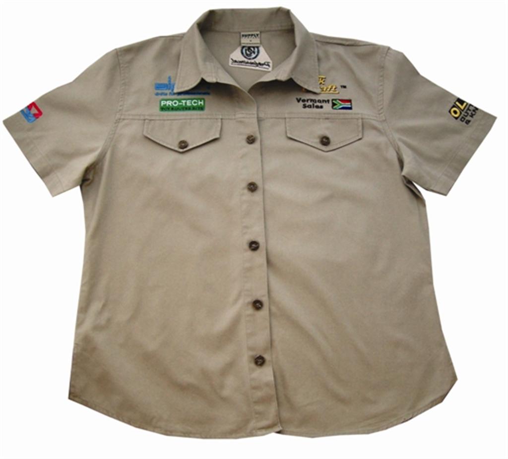 VERMONT LADIES COTTON SHIRT STONE 3XL