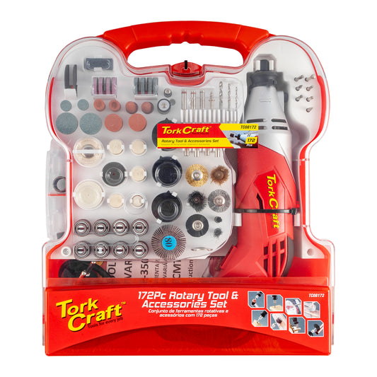 MINI ROTARY TOOL 170W AND ACCESSORY KIT 172 PC IN PLASTIC CASE