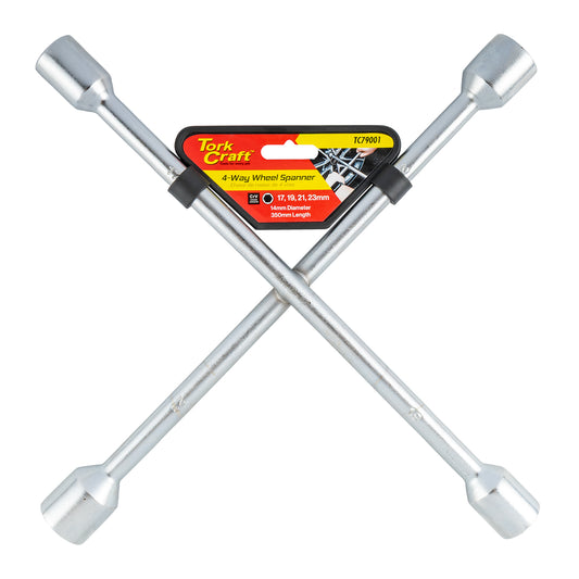 WHEEL SPANNER 4 WAY 17/19/21/23MM 14' (350MM)