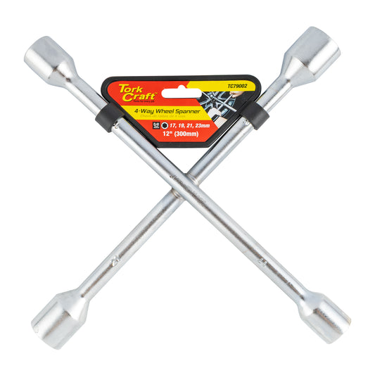 WHEEL SPANNER 4 WAY 17/19/21/23MM 12' (300MM)