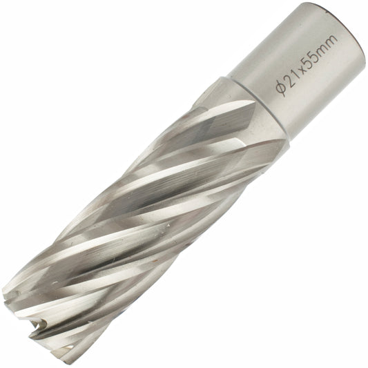 ANNULAR HOLE CUTTER HSS 21 X 55MM WELD SHANK 19.05MM
