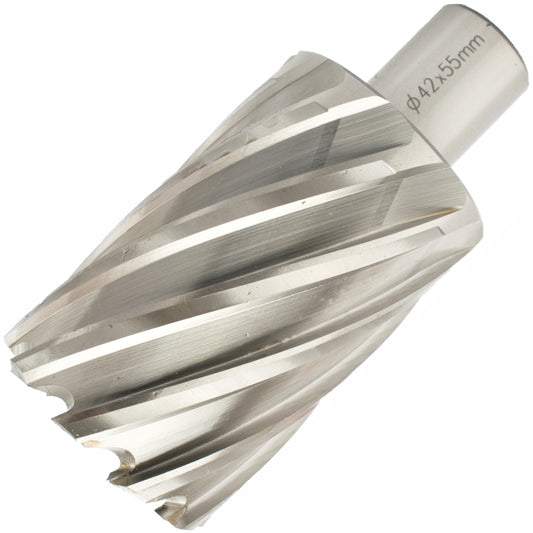 ANNULAR HOLE CUTTER HSS 42 X 55MM WELD SHANK 19.05MM