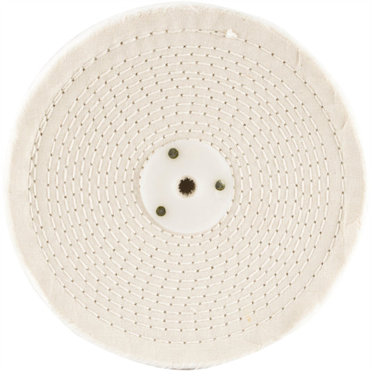 WHITE BUFF/MOP 200MM X 3 SECTION X 30 MM THICK 1/2' HOLE