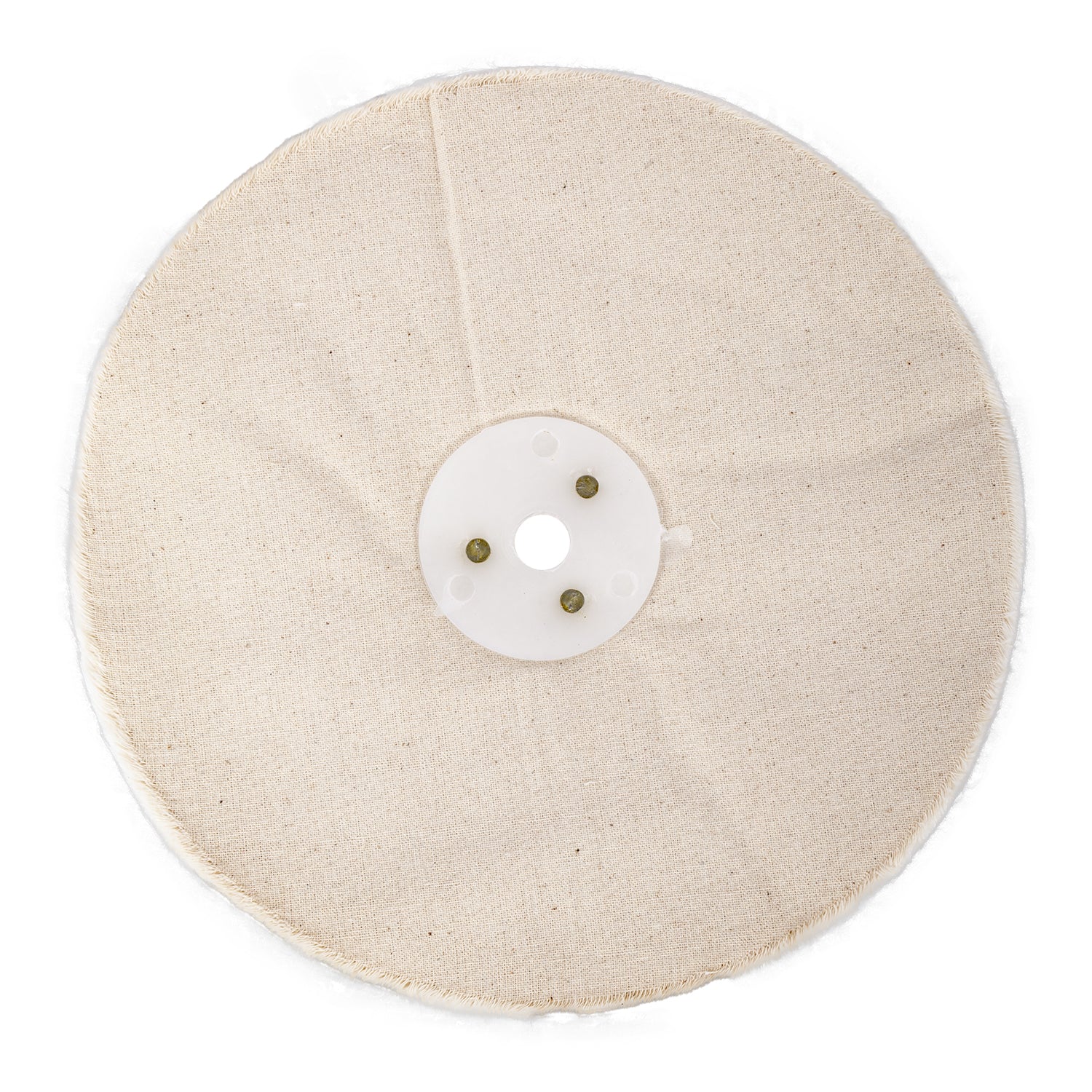 WHITE BUFF/MOP UNSTITCHED 200 X 50 PLY X 1/2' HOLE