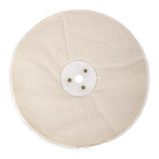 WHITE BUFF/MOP UNSTITCHED 200 X 50 PLY X 1/2' HOLE