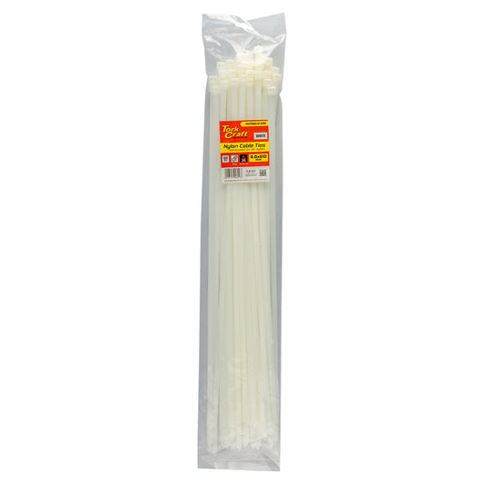 NYLON CABLE TIES 8.8MM X 610MM WHITE 50PC