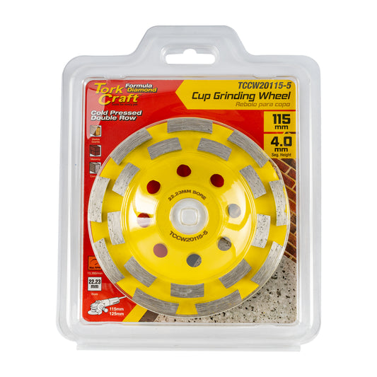 DIA. CUP WHEEL 115MM X 22.23MM DBL ROW COLD PRESSED ECONOMY