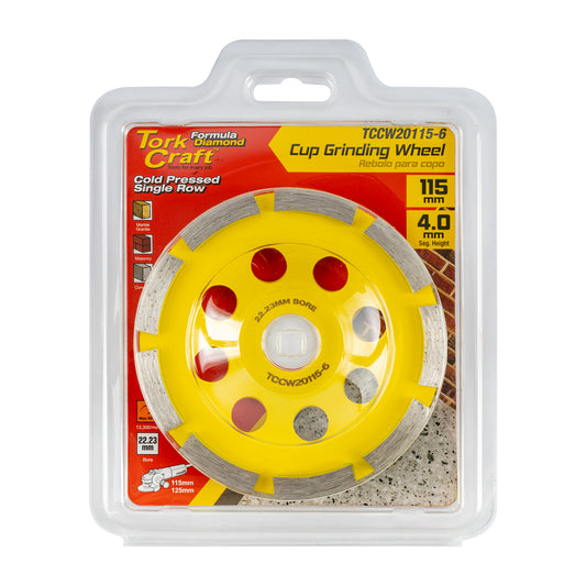 DIA. CUP WHEEL 115MM X 22.23MM SINGLE ROW COLD PRESSED ECONOMY