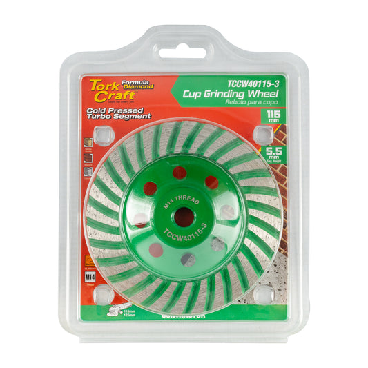 DIA. CUP WHEEL 115MM X M14 TURBO COLD PRESSED CONTRACTOR