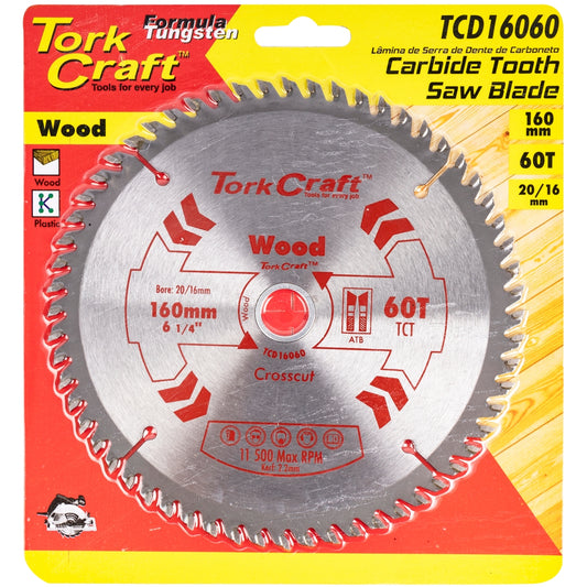 BLADE TCT 160 X 60T 20/16 GENERAL PURPOSE CROSS CUT