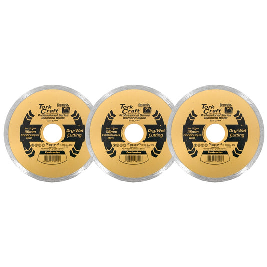 DIAMOND BLADE 115MM CONT.RIM PROFESIONAL BULK 3 PACK SHRINK