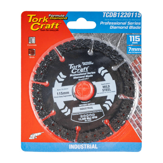 DIAMOND BLADE 115MM SEGMENTED HOT PRESSED CONTRACTOR