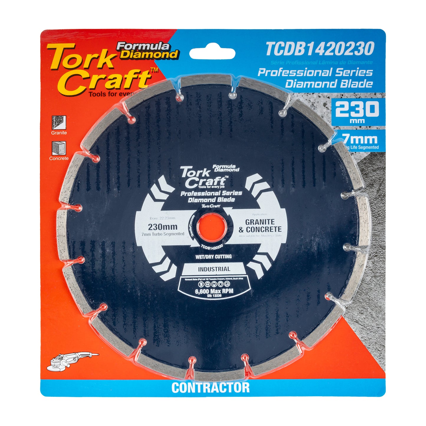DIAMOND BLADE 230MM SEGMENTED LASER INDUSTRIAL
